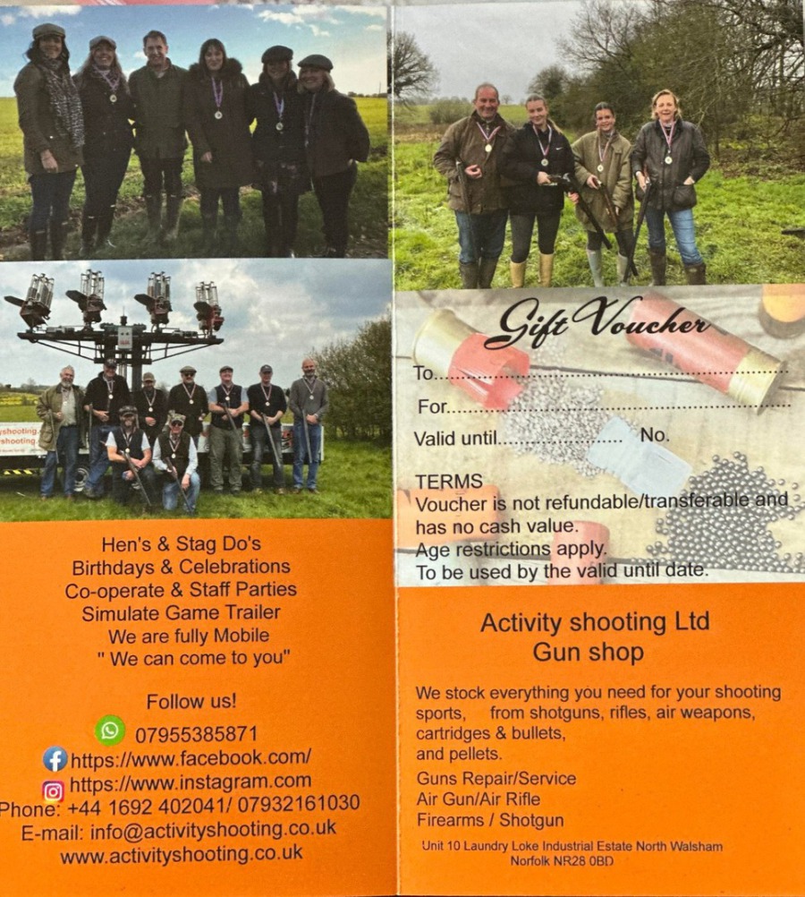 Activity Shooting Gift Vouchers